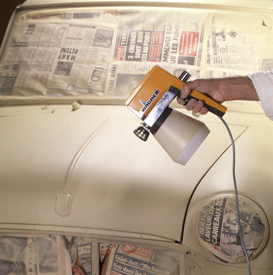 Madlife Garage Pistolet à peinture automobile haut capacité basse pression Buse inoxydable 0,8 mm Capacité 150 cc Bleu 